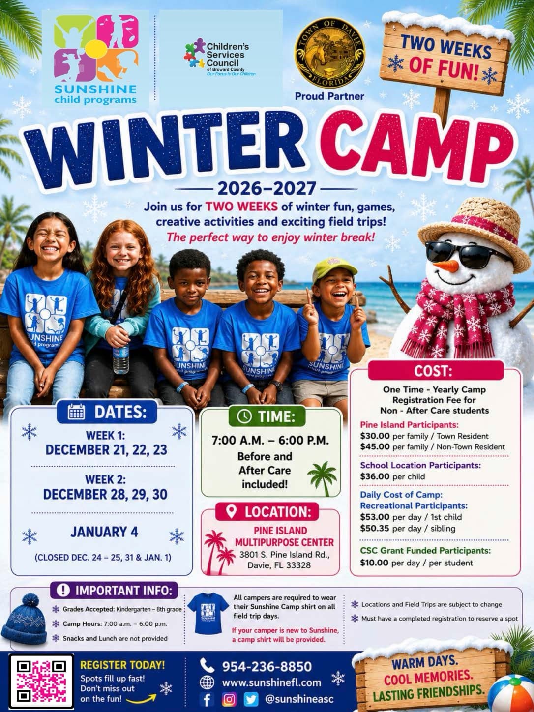 Winter Camp 2026–2027 Flyer