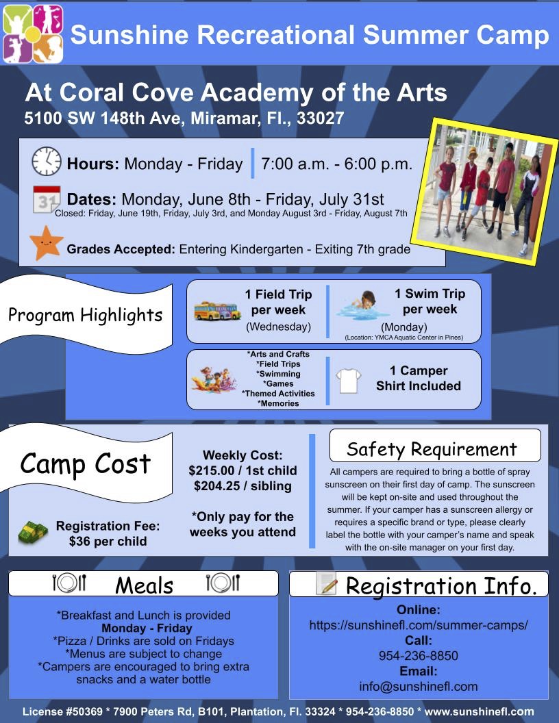 CORAL COVE- Summer Camp