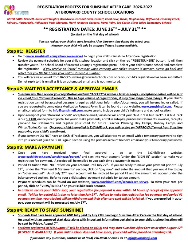 REGISTRATION INSTRUCTIONS FOR BROWARD COUNTY PUBLIC SCHOOLS